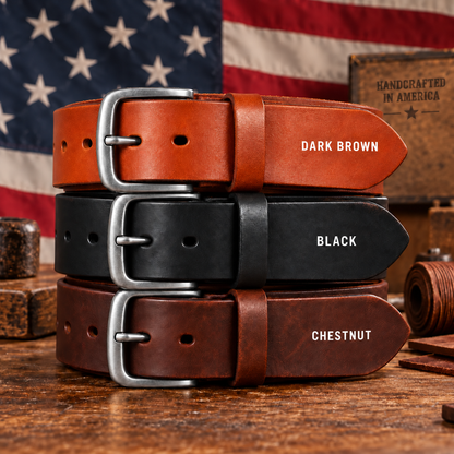 🔥Handmade Full-Grain Buffalo Leather Belt – Classic Style, Everyday Durability