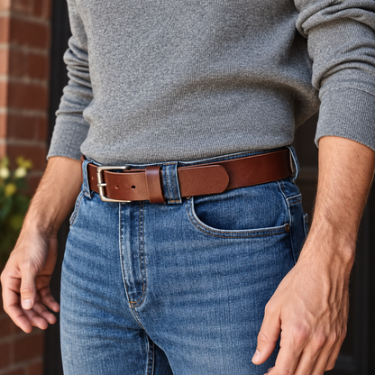 🔥Handmade Full-Grain Buffalo Leather Belt – Classic Style, Everyday Durability