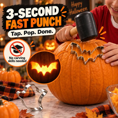 🎃 Halloween Pumpkin Carving Hammer & Shape Cutter Kit