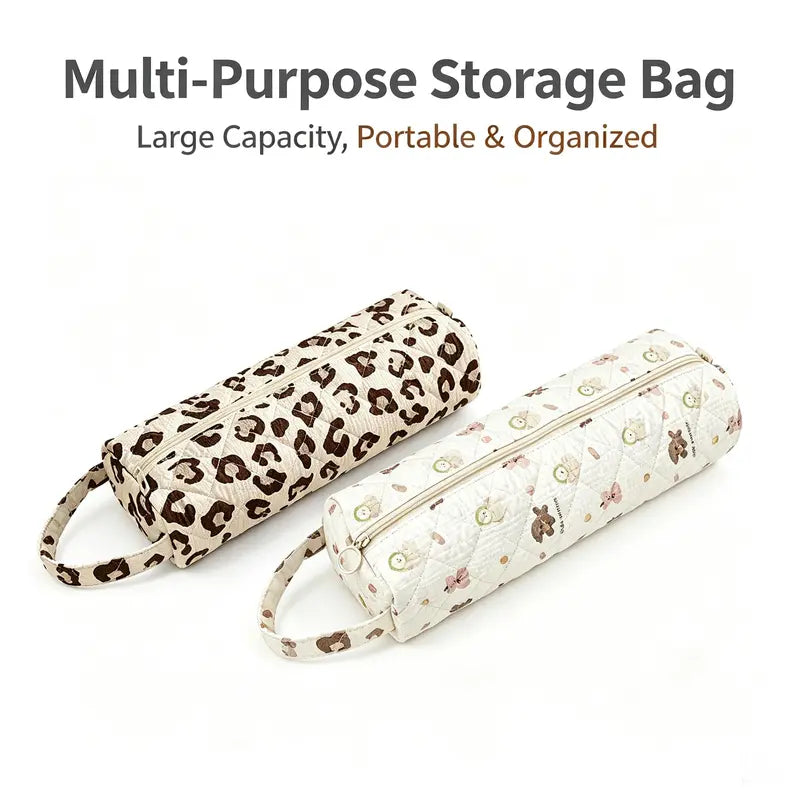 💄 Quilted Large-Capacity Travel Makeup & Toiletry Bag – Stylish, Spacious & Easy to Carry 👜