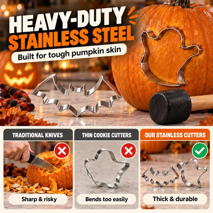 🎃 Halloween Pumpkin Carving Hammer & Shape Cutter Kit
