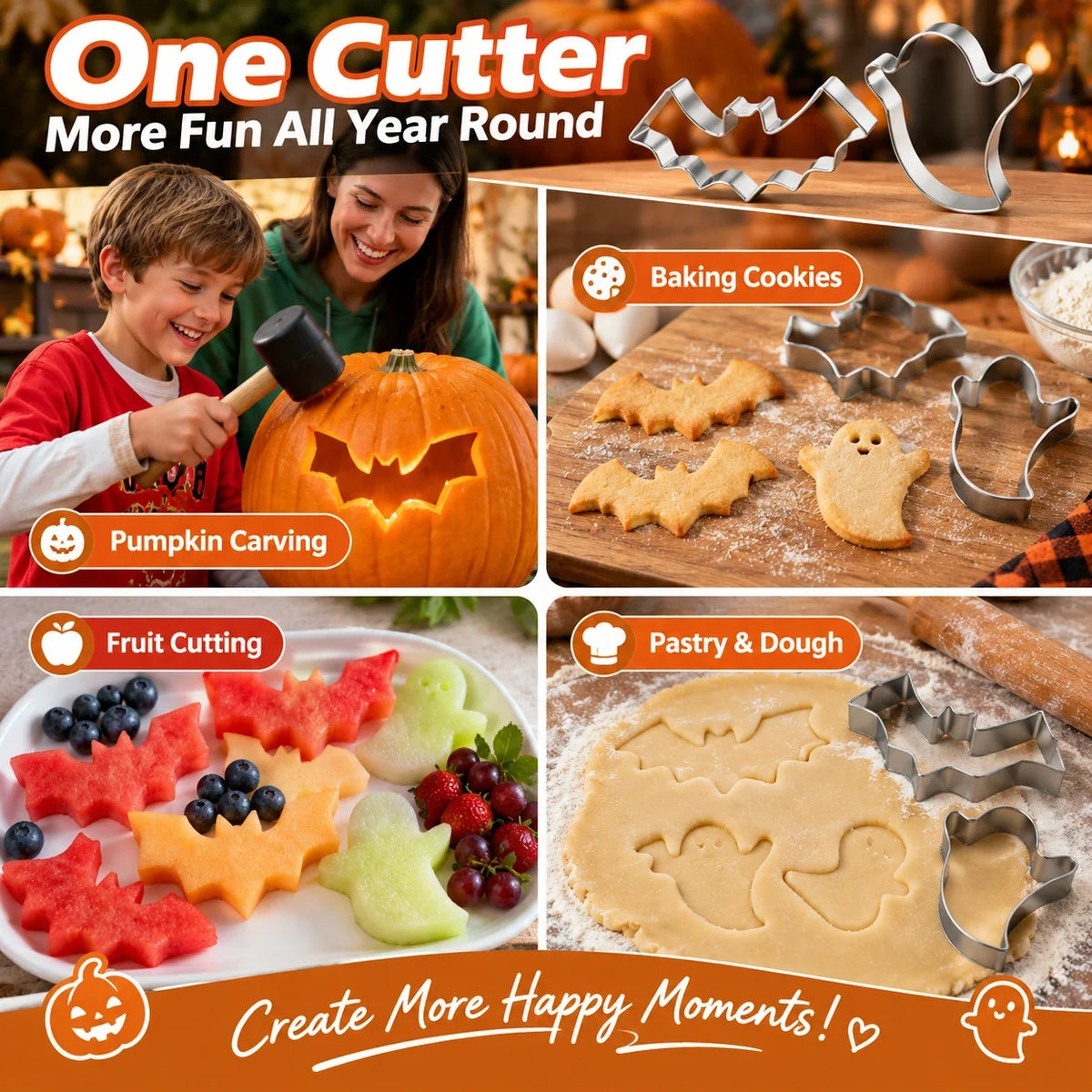 🎃 Halloween Pumpkin Carving Hammer & Shape Cutter Kit