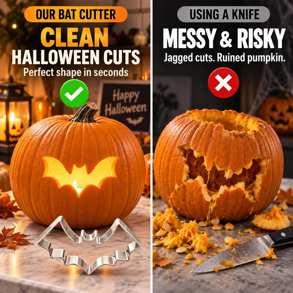 🎃 Halloween Pumpkin Carving Hammer & Shape Cutter Kit