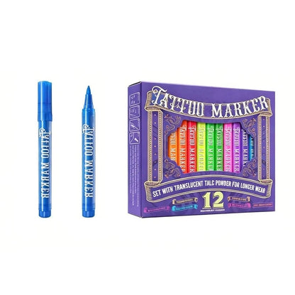 ✨ 12-Color UV Glow Tattoo Pens – Neon Body Art for Parties & Festivals