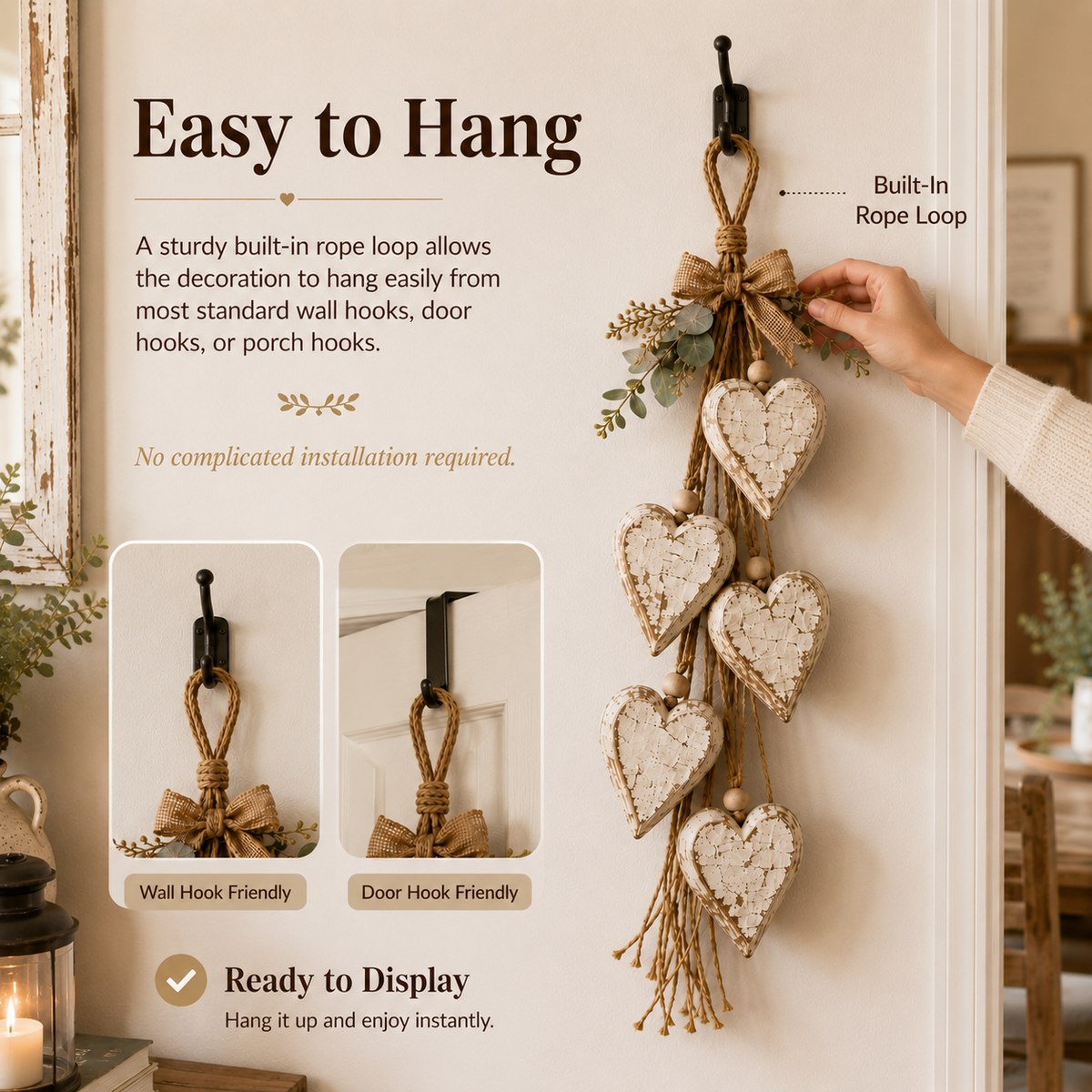 🔥Last Day 45% OFF - 🤎 Hanging Heart Wall Decor