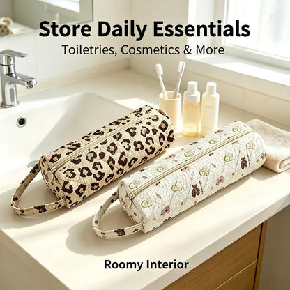 💄 Quilted Large-Capacity Travel Makeup & Toiletry Bag – Stylish, Spacious & Easy to Carry 👜
