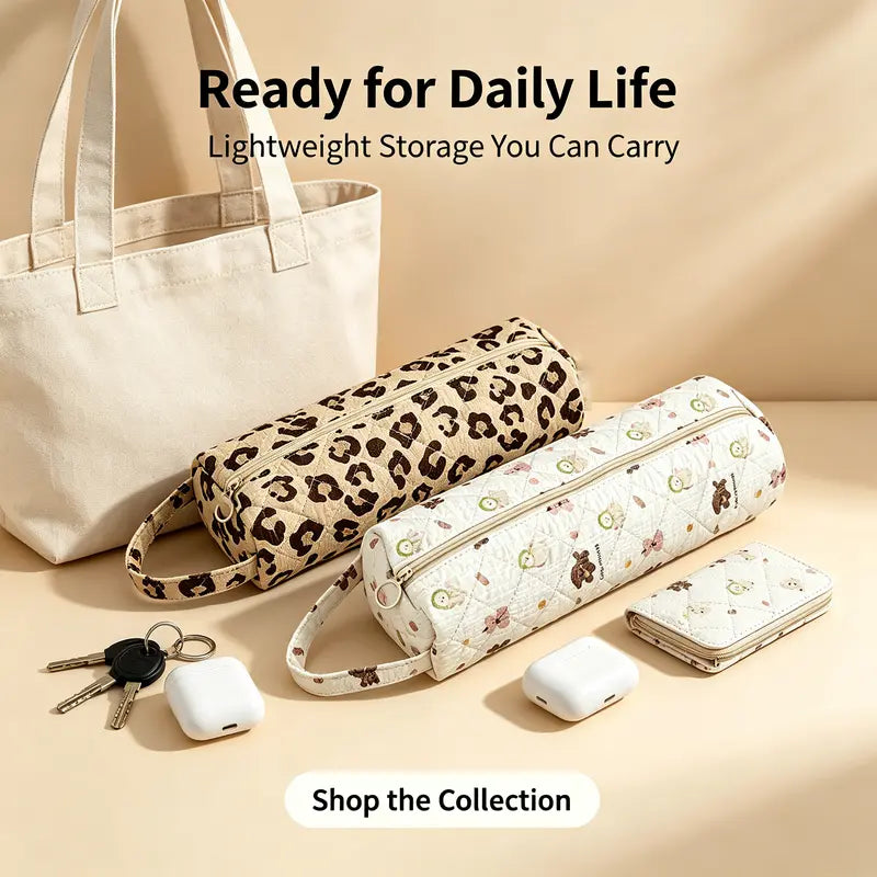 💄 Quilted Large-Capacity Travel Makeup & Toiletry Bag – Stylish, Spacious & Easy to Carry 👜