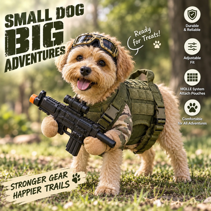 Funny Tactical Soldier Pet Costume | Military Outfit for Dogs & Cats