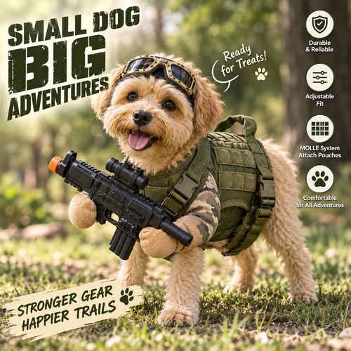 Funny Tactical Soldier Pet Costume | Military Outfit for Dogs & Cats