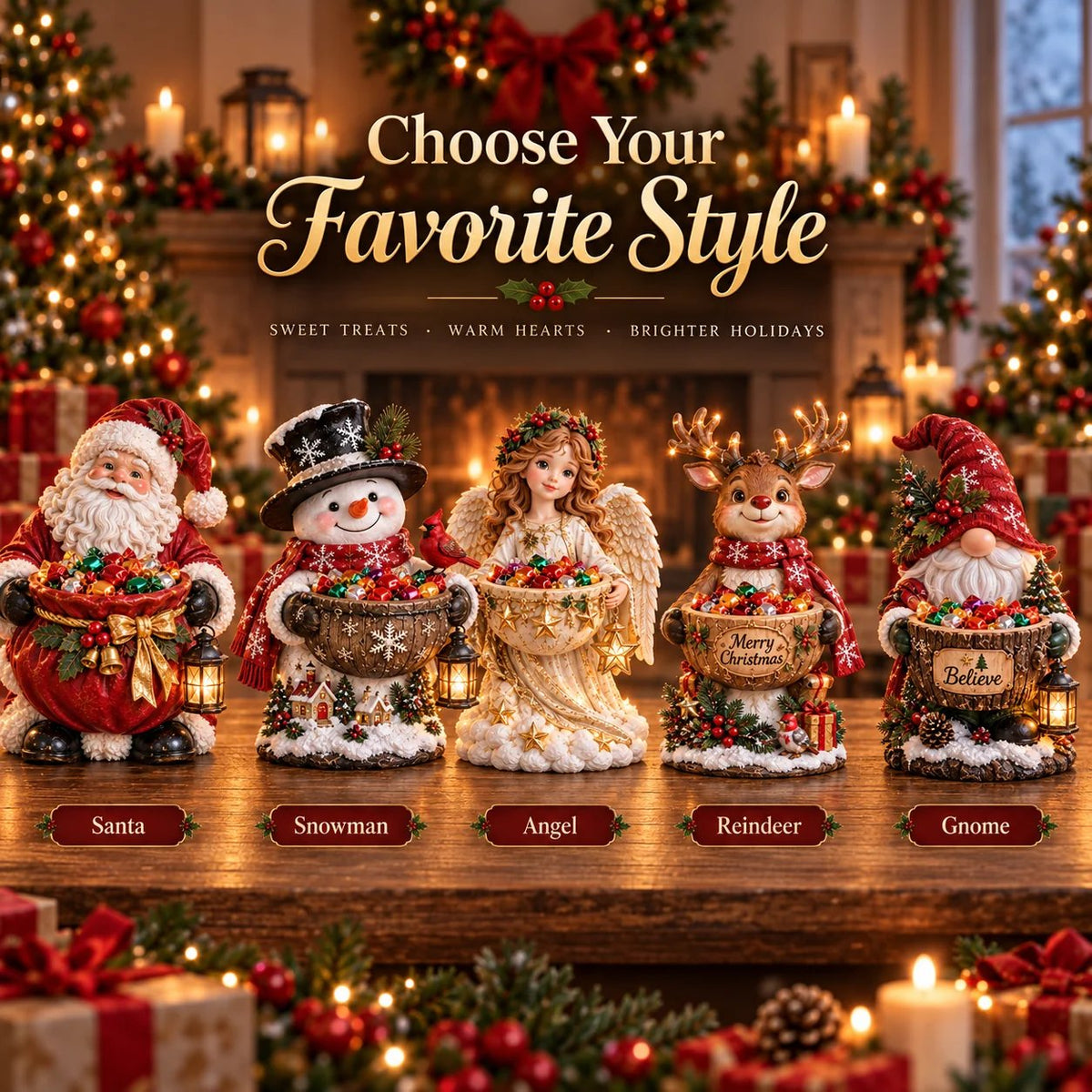 🎄 33% OFF | Lighted Christmas Candy Bowl Collection – 5 Festive Designs ✨