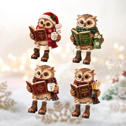 🦉Reading Owl Figurine – Cozy Book Lover Décor & Thoughtful Gift
