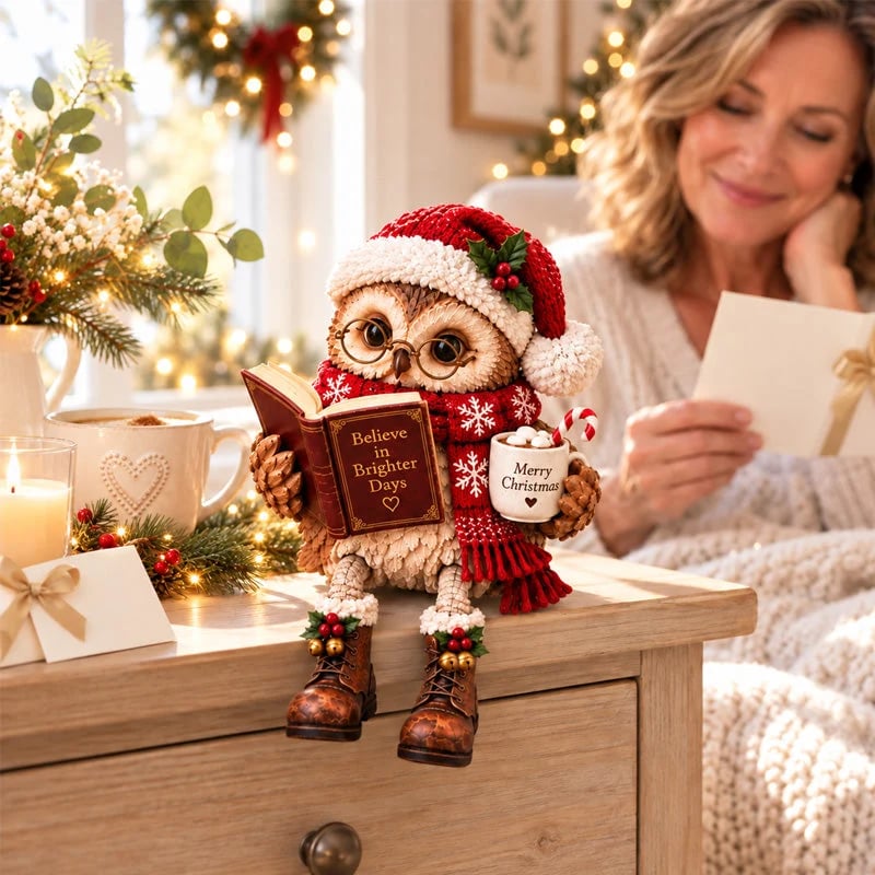 🦉Reading Owl Figurine – Cozy Book Lover Décor & Thoughtful Gift