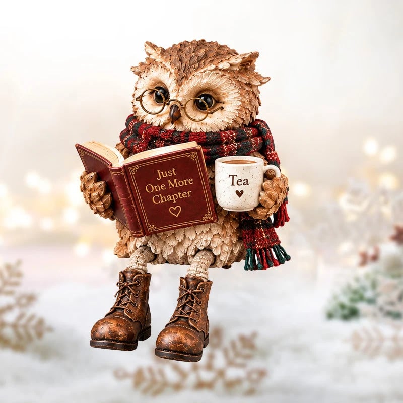 🦉Reading Owl Figurine – Cozy Book Lover Décor & Thoughtful Gift