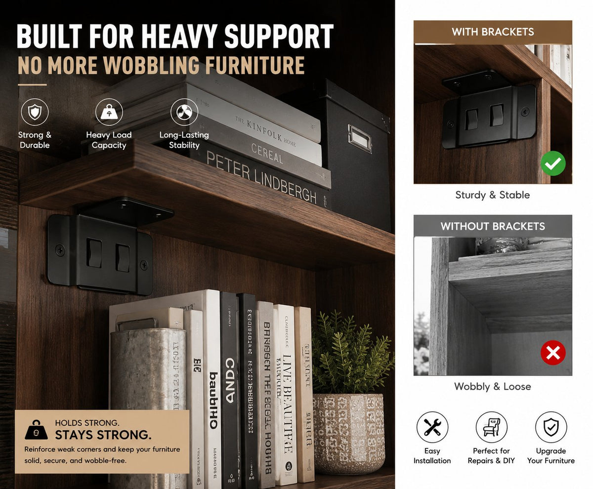 Heavy-Duty Corner Brackets – Quick Fitting L Shape Furniture Joint Braces