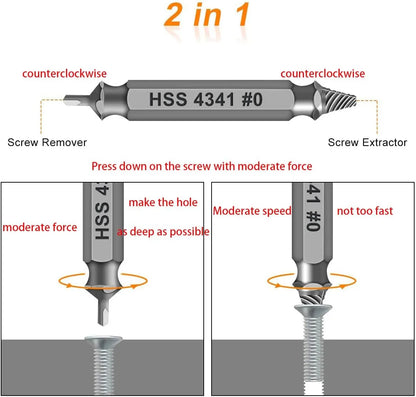 🔥🛠️ Stripped Broken Screw Remover, 🔩6 Counts Set Easy Out Bolt Extractor