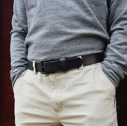 🔥Handmade Full-Grain Buffalo Leather Belt – Classic Style, Everyday Durability
